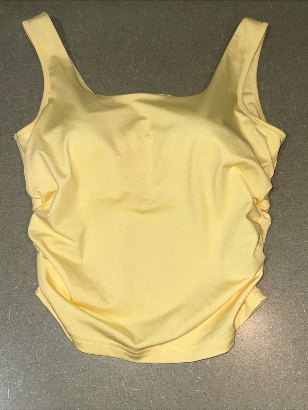 Women’s Scoop Neck Tank Top - Soft Yellow with bra cups